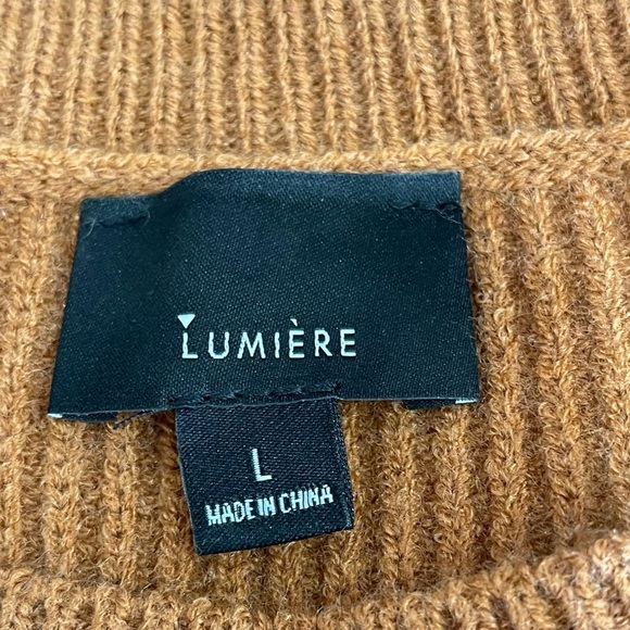 Lumiere size large long sleeve sweater crew neck work cozy modest Autumn  EUC - Picture 5 of 12